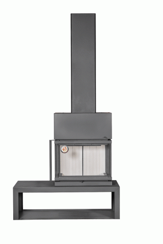 Камин МАДРИД на дровнике Гигант справа подовый