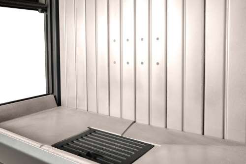 Каминная топка Экокамин ДЕЛЬТА 1000 V три стекла принтинг, вертикальная ламель