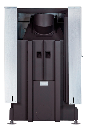 Каминная топка Экокамин ДЕЛЬТА 800 LPB два стекла левая принтинг подовое горение черный шамот