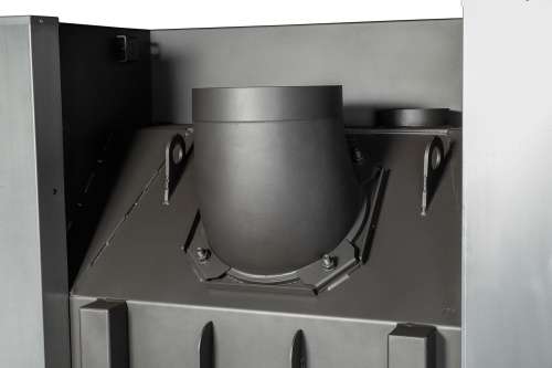 Каминная топка Экокамин ДЕЛЬТА 1000 BV три стекла принтинг черный шамот, вертикальная ламель