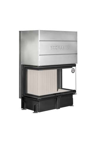 Каминная топка Экокамин ДЕЛЬТА 1000 V три стекла принтинг, вертикальная ламель