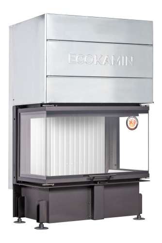 Каминная топка Экокамин ДЕЛЬТА 800 V три стекла принтинг вертикальная ламель