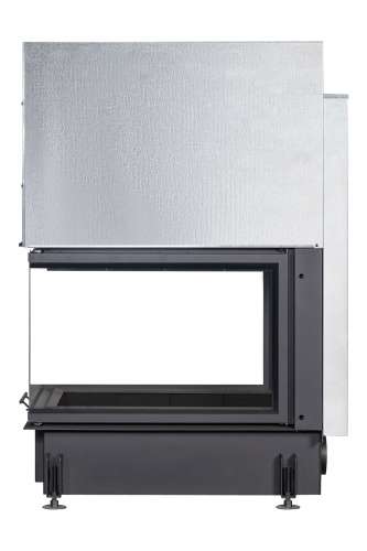 Каминная топка Экокамин ДЕЛЬТА 900 PB три стекла подовое горение принтинг черный шамот