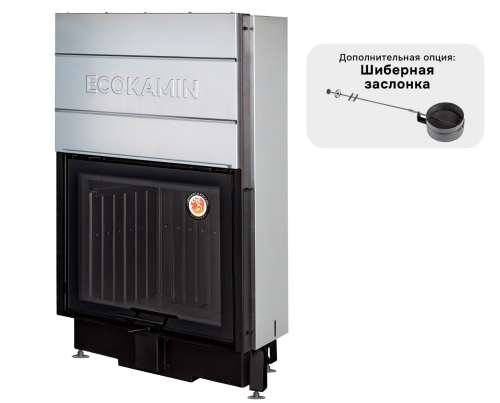 Каминная топка Экокамин ВЕГА 800 B принтинг черный шамот