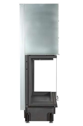 Каминная топка Экокамин ДЕЛЬТА 1200х800х450 PB три стекла подовая черный шамот