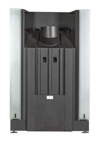 Каминная топка Экокамин ДЕЛЬТА 1200х800х450 PB три стекла подовая черный шамот