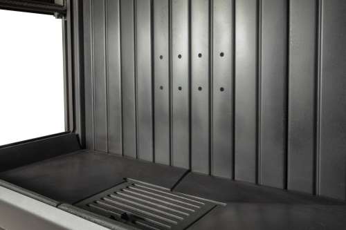 Каминная топка Экокамин ДЕЛЬТА 1000 BV три стекла принтинг черный шамот, вертикальная ламель