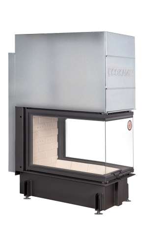 Каминная топка Экокамин ДЕЛЬТА 900 P три стекла подовое горение принтинг