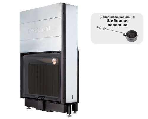 Каминная топка Экокамин ВЕГА 1000 MPB подовое горение принтинг черный шамот