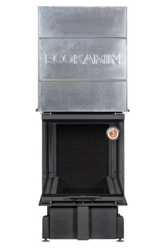 Каминная топка Экокамин ДЕЛЬТА 900 PB три стекла подовое горение принтинг черный шамот