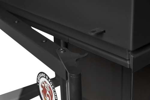 Камин МАДРИД на дровнике Гигант слева черный шамот подовый