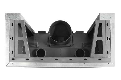 Каминная топка Экокамин ДЕЛЬТА 1200х800х450 PB три стекла подовая черный шамот