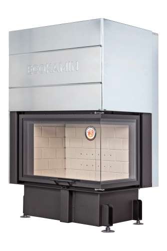 Каминная топка Экокамин ДЕЛЬТА 800 RP два стекла правая принтинг подовое горение