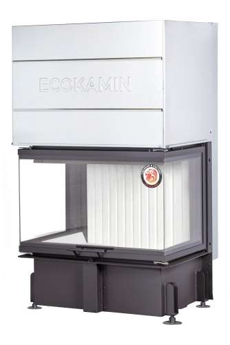 Каминная топка Экокамин ДЕЛЬТА 800 V три стекла принтинг вертикальная ламель