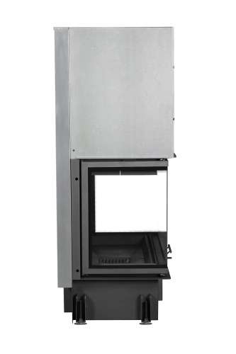 Каминная топка Экокамин ДЕЛЬТА 1000 BV три стекла принтинг черный шамот, вертикальная ламель