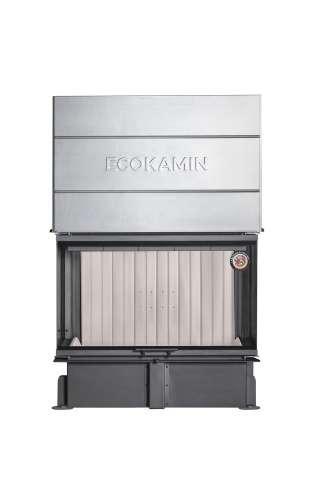 Каминная топка Экокамин ДЕЛЬТА 1000 V три стекла принтинг, вертикальная ламель