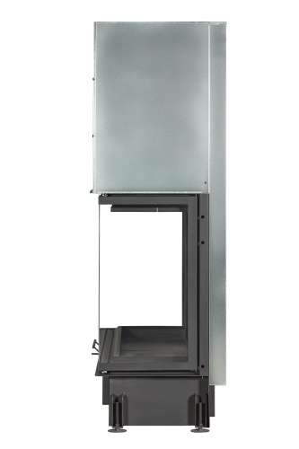 Каминная топка Экокамин ДЕЛЬТА 1200х800х450 PB три стекла подовая черный шамот