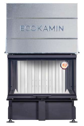 Каминная топка Экокамин ДЕЛЬТА 800 V три стекла принтинг вертикальная ламель