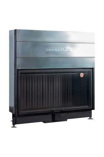 Каминная топка Экокамин ВЕГА 1600 PB чёрный шамот подовое горение