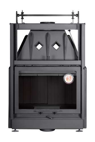 Каминная топка Экокамин Альфа 700 KВ с контргрузом черный шамот