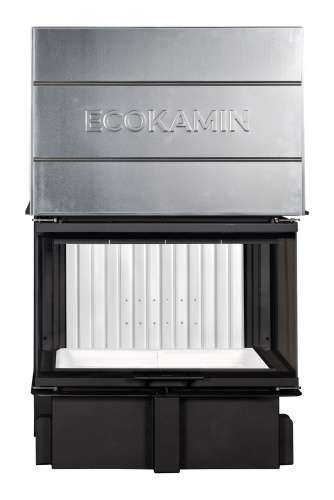 Каминная топка Экокамин ДЕЛЬТА 800PV три стекла принтинг подовое горение вертикальная ламель