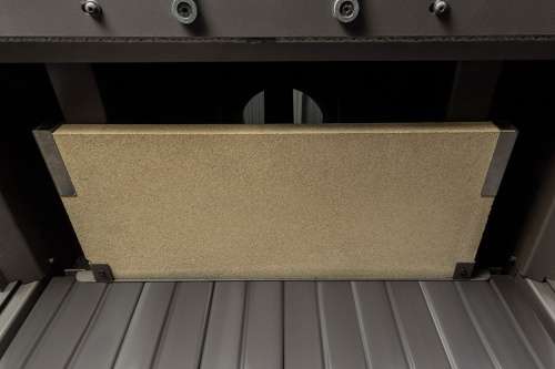 Каминная топка Экокамин ДЕЛЬТА 1000 BV три стекла принтинг черный шамот, вертикальная ламель