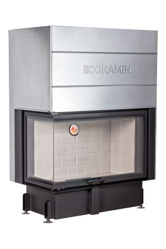 Каминная топка Экокамин ДЕЛЬТА 1000 L два стекла принтинг левая