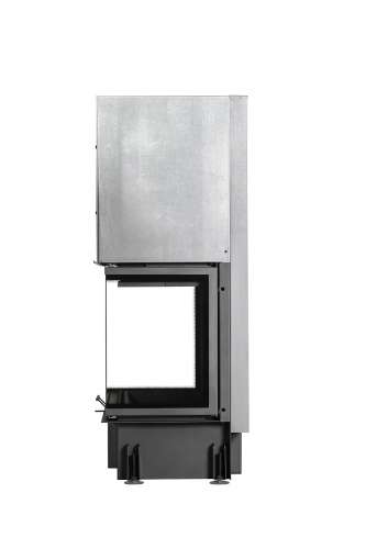 Каминная топка Экокамин ДЕЛЬТА 1000 BV три стекла принтинг черный шамот, вертикальная ламель