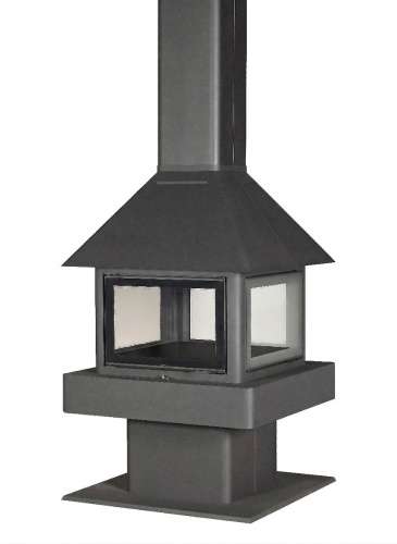 Камин ЭКЛИПС ОСТРОВНОЙ ГИГАНТ с черным шамотом