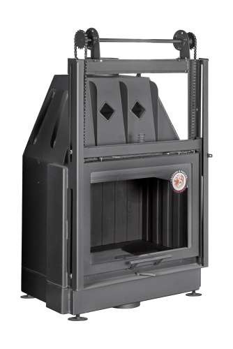 Каминная топка Экокамин Альфа 700 KВ с контргрузом черный шамот